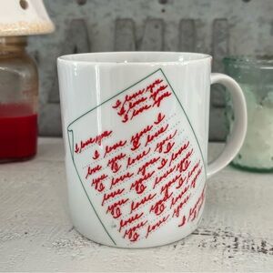 Vintage 80s Toscany Collection “I Love You” Handwritten Note Mug - Made in Japan